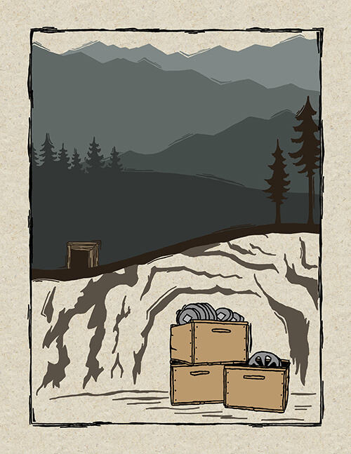 Forest scene illustration from a promotional flyer.