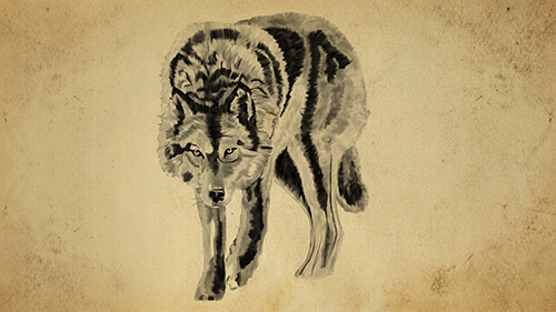 Illustration of a wolf.
