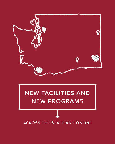 Sample of one of the infographic panels that I designed and then animated for the State of the University address.