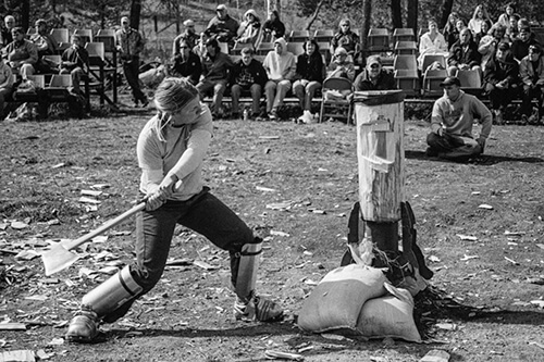 Lindsey Bonner winds up for another strike during the Women's Hard Hit competition.